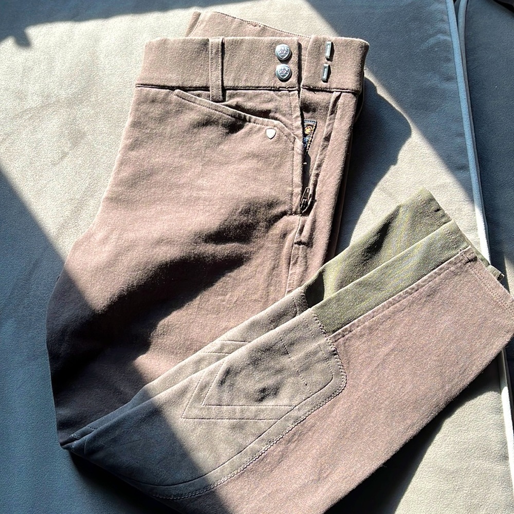 Ariat Heritage Equistrian riding pants cotton/spandex brown with suede2 pockets